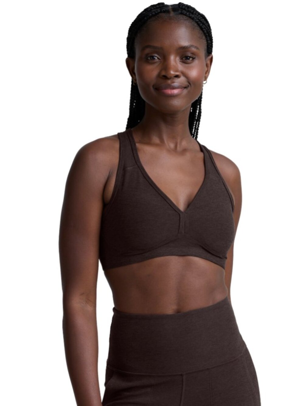 Beyond Yoga Chocolate Lift Your Spirits Bra